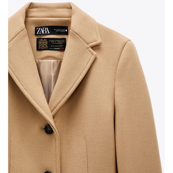 NWT ZARA Wool Coat Light Camel XXL Blogger’s Fav - Picture 10 of 12